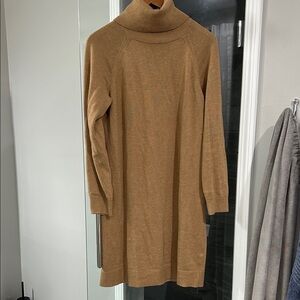 Banana Republic Beige Knit Turtleneck Dress